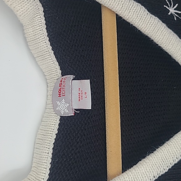 Grannycore Holiday editions knit Christmas sweater vest large Santa - Picture 2 of 8